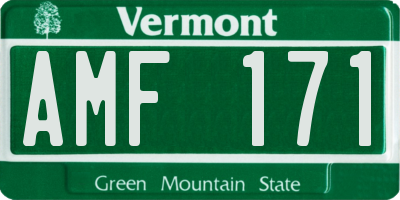 VT license plate AMF171