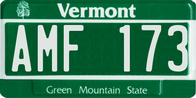 VT license plate AMF173