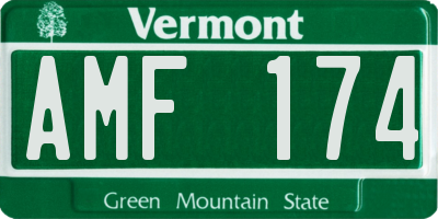 VT license plate AMF174