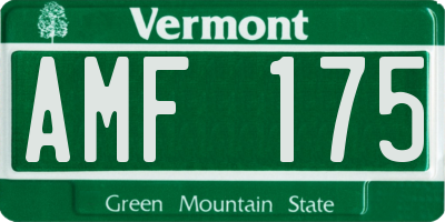 VT license plate AMF175