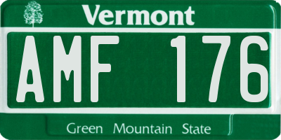 VT license plate AMF176
