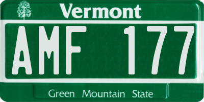 VT license plate AMF177