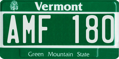 VT license plate AMF180