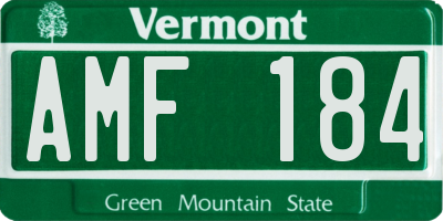VT license plate AMF184