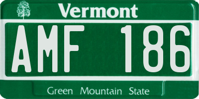 VT license plate AMF186