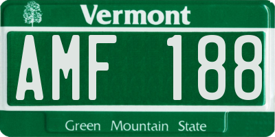 VT license plate AMF188