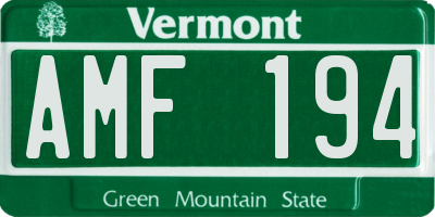 VT license plate AMF194
