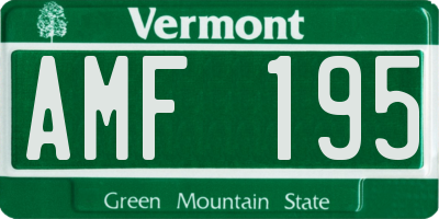 VT license plate AMF195