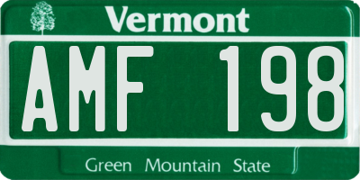 VT license plate AMF198