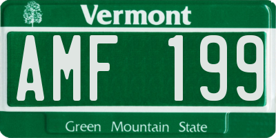 VT license plate AMF199