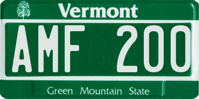 VT license plate AMF200