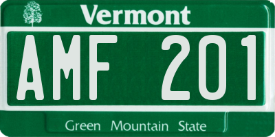 VT license plate AMF201