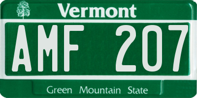 VT license plate AMF207