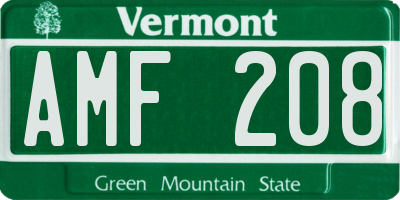VT license plate AMF208