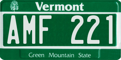 VT license plate AMF221