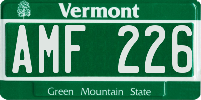VT license plate AMF226