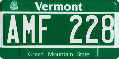 VT license plate AMF228