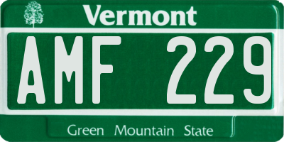 VT license plate AMF229