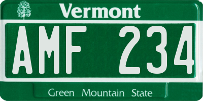 VT license plate AMF234
