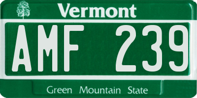 VT license plate AMF239