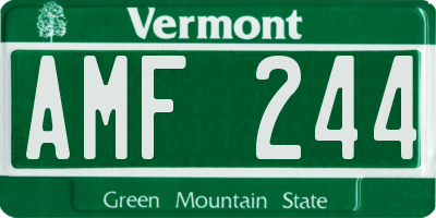 VT license plate AMF244