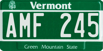 VT license plate AMF245