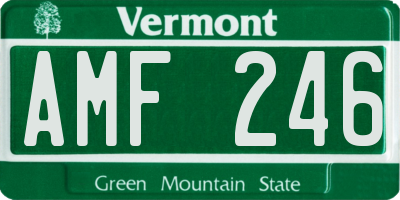 VT license plate AMF246