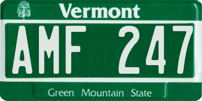 VT license plate AMF247