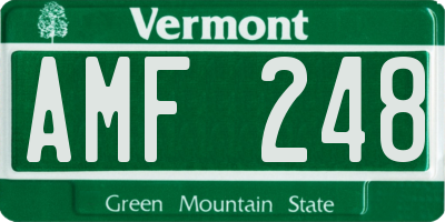 VT license plate AMF248