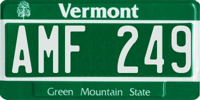 VT license plate AMF249