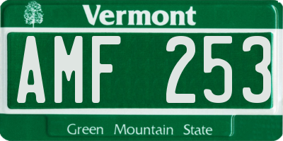 VT license plate AMF253