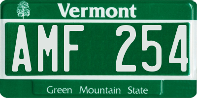 VT license plate AMF254