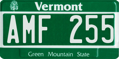 VT license plate AMF255
