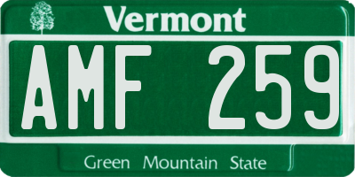 VT license plate AMF259