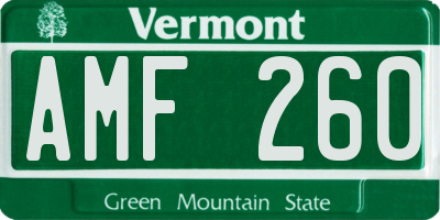 VT license plate AMF260
