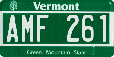 VT license plate AMF261