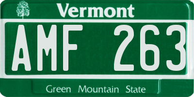 VT license plate AMF263