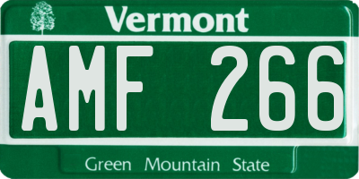 VT license plate AMF266