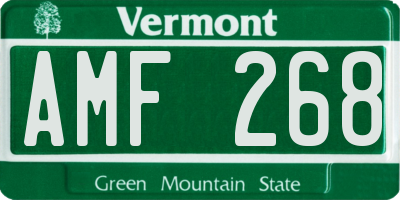 VT license plate AMF268