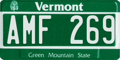VT license plate AMF269