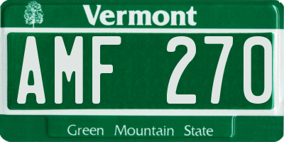 VT license plate AMF270