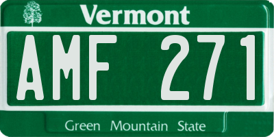 VT license plate AMF271