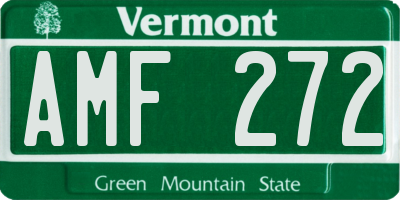 VT license plate AMF272