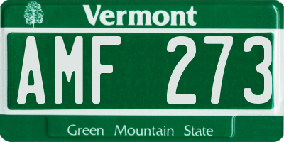 VT license plate AMF273