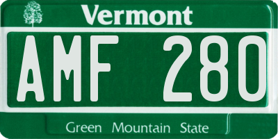 VT license plate AMF280