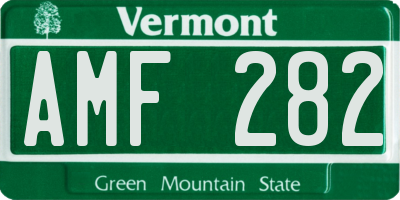 VT license plate AMF282