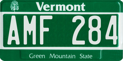 VT license plate AMF284