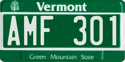VT license plate AMF301