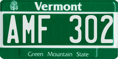 VT license plate AMF302