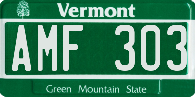 VT license plate AMF303